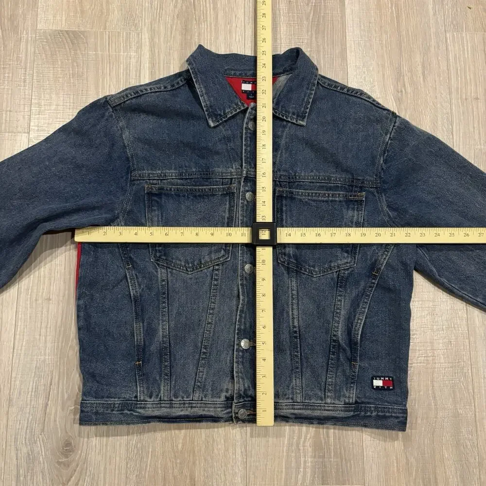 Kith Tommy Hilfiger Denim Jean Jacket Mens S Big Flag Blue Authentic Embroidered